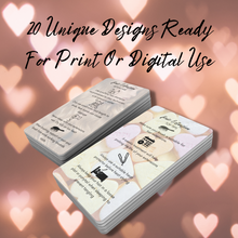 Load image into Gallery viewer, 20 Designs | Aftercare &amp; Top Tips | Business Card Size Ready For Printing Or Digital Use
